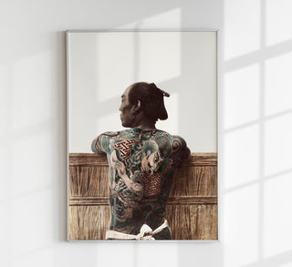 Japanese man with tattoo by Kimbei – Vintage Photography Poster