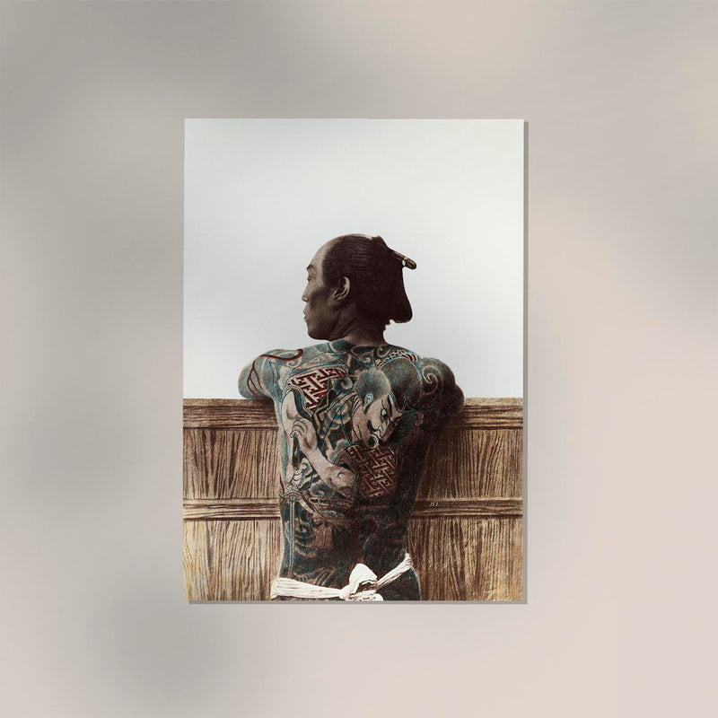 Japanese man with tattoo by Kimbei – Vintage Photography Poster — Ansicht 2