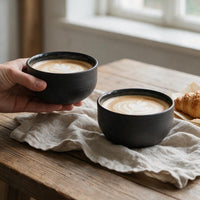 KUMO Cappuccino Cup Grey/Black handmade approx. 220 ml Stoneware — Ansicht 2