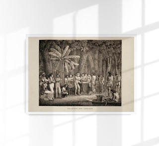 The Drinkfest of Coroados Tribe Anthropology Vintage Poster – Art Print Berlin