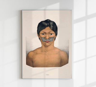 Indigenous Iuri Anthropology Poster im Vintage-Anthropology-Stil als Wandkunst auf 225g Fine Art Paper oder 380g Canvas in sechs Größen.
