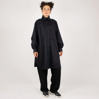 NOBUO Dark shirt blouse | Minimalist elegance with a modern twist