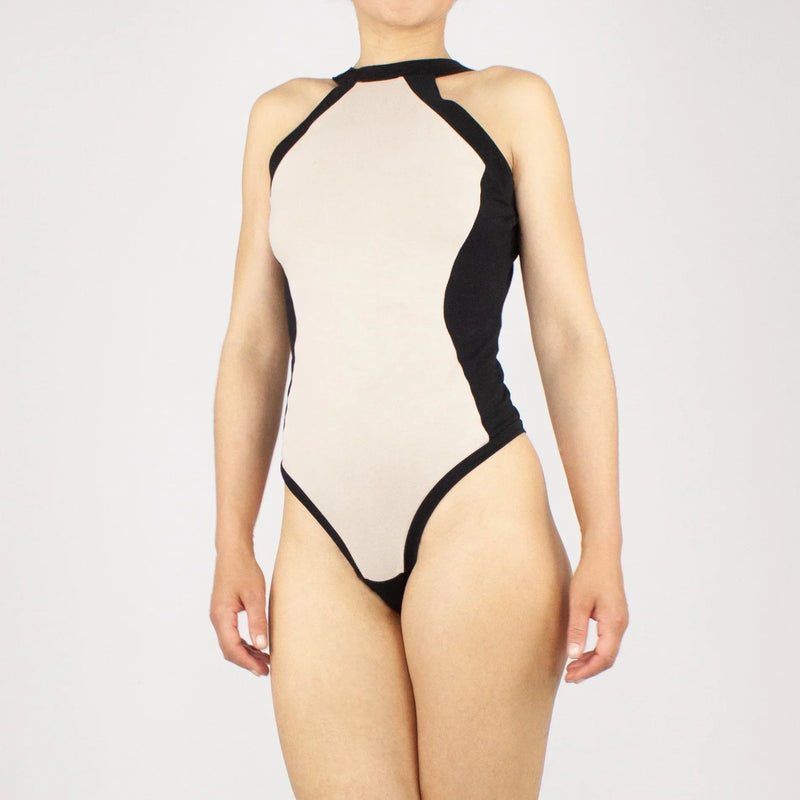 SOLBAK Off-the-shoulder Organic Cotton Bodysuit Sand Cut-out back — Ansicht 4