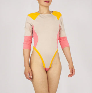 TRISOL – Body mit 3/4 Arm aus Bio-Baumwolle | Hoher Beinausschnitt | Made in Berlin