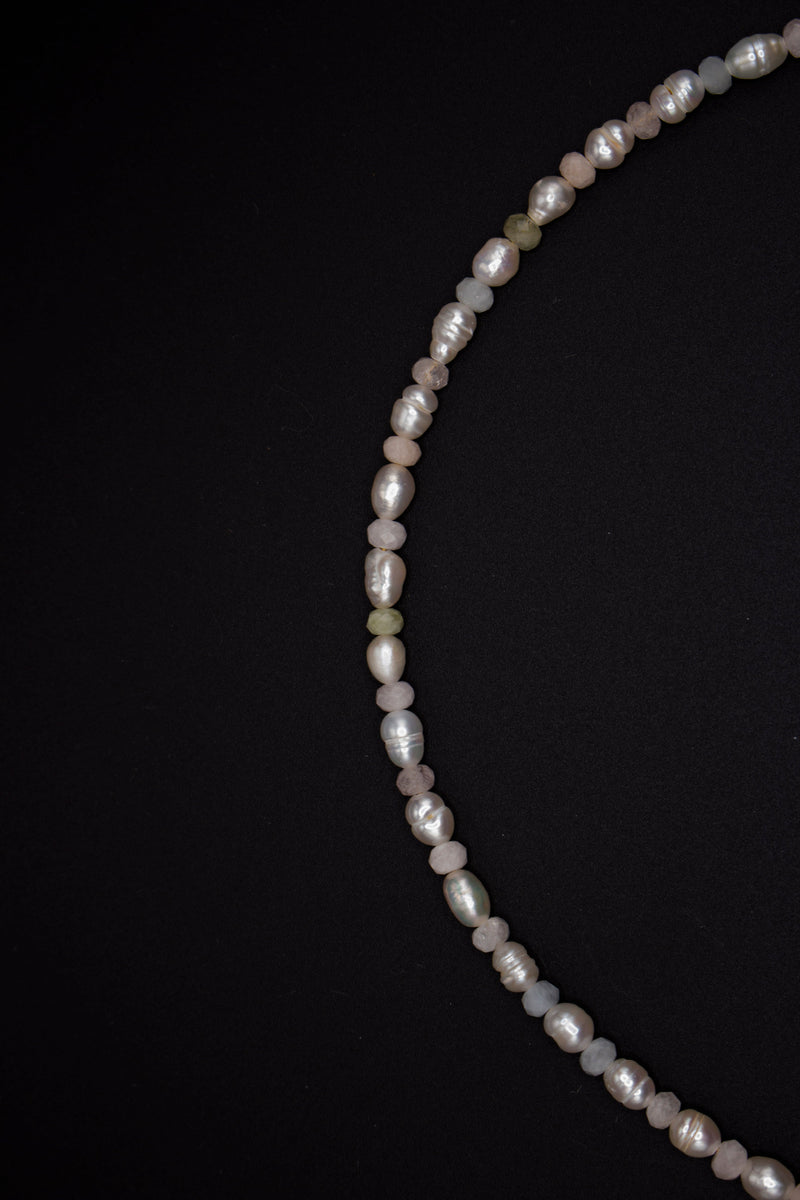 Franzi Pearl Necklace Freshwater Pearls Aquamarine Morganite — Ansicht 3