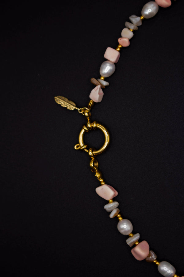 Pink Pearl Necklace – Natural, Miyuki & Freshwater Pearls | Handmade | Adjustable