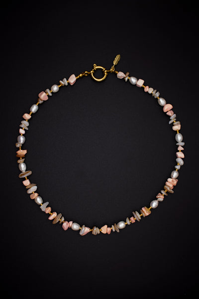 Pink Pearl Necklace – Natural, Miyuki & Freshwater Pearls | Handmade | Adjustable