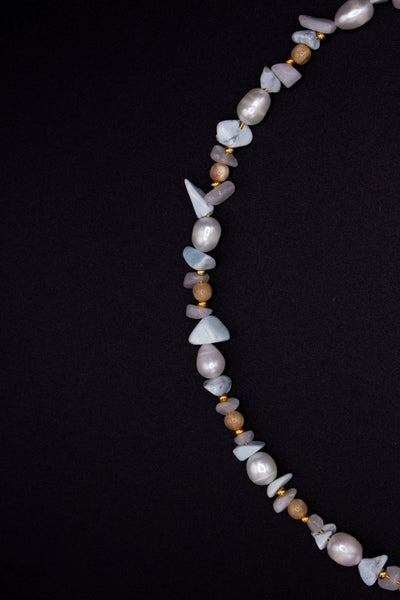 Romina Pearl Necklace – handmade freshwater pearls, choice of stainless steel clasp