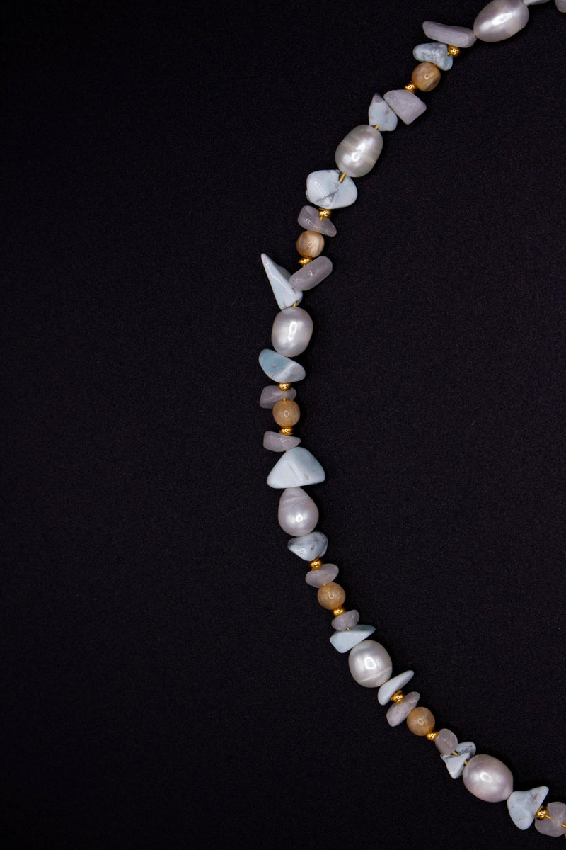 Romina Pearl Necklace – handmade freshwater pearls, choice of stainless steel clasp — Ansicht 3