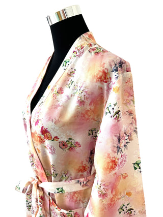 Kimono Monet Peach – 100% Tencel Satin | LENZING™ Lyocell | Made in Austria