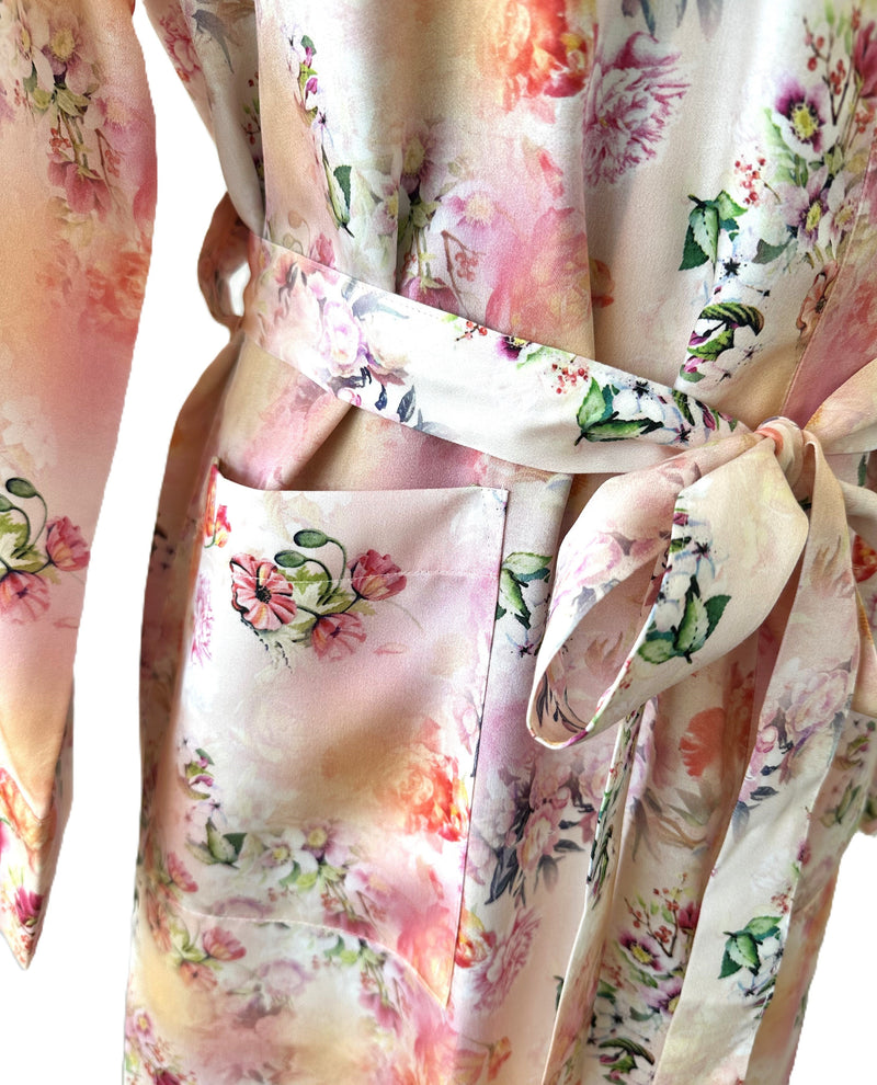 Kimono Monet Peach – 100% Tencel Satin | LENZING™ Lyocell | Made in Austria — Ansicht 2