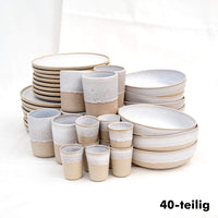 EDDA Aalina Komplett-Set Steingut handgefertigt Beige-Weiß — Ansicht 13