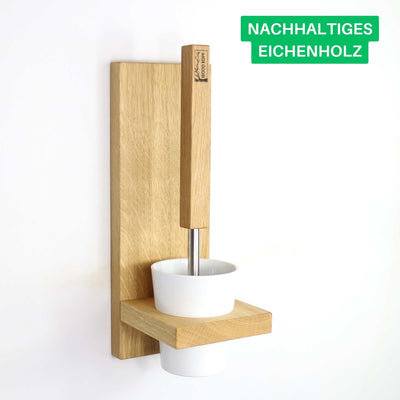 Toilettenbürstenhalter LARA aus Eichenholz – Wandmontage, handgefertigt