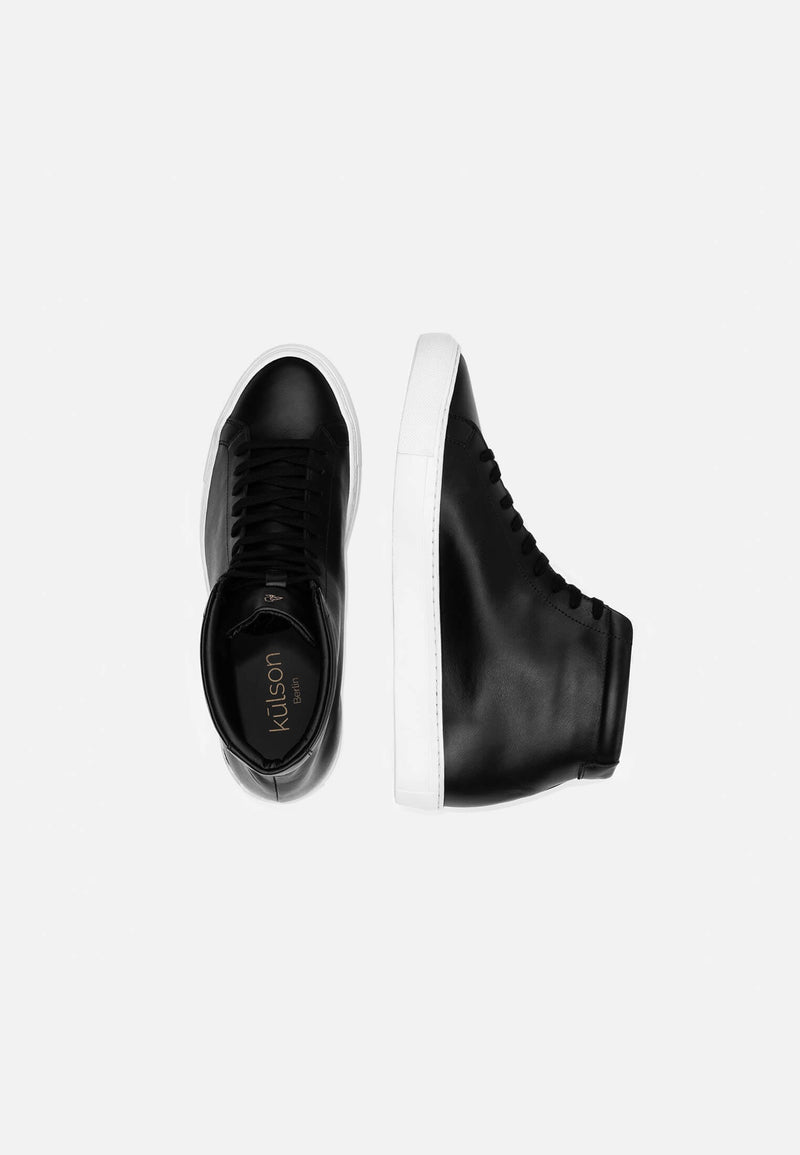kūlson Black Salt Sneaker Schwarzes Rindsleder Recycelte Sohle Handmade Portugal — Ansicht 3