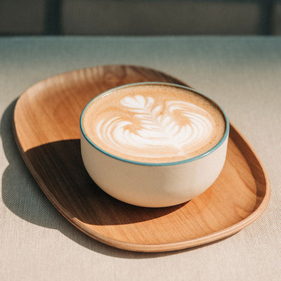 KUMO Flat White Blue Handmade Ceramic Mug