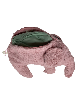 Kuschelkissen Elefant aus rosa Plüsch mit eine Inlet