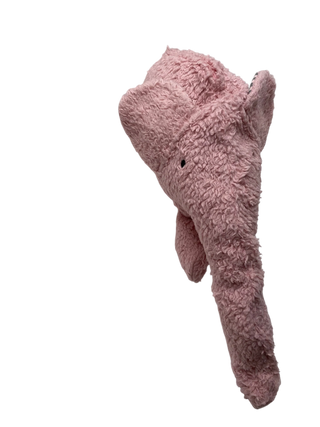 Bio Baumwollkissen Elefant aus rosa Plüsch mit Bio Spelzen