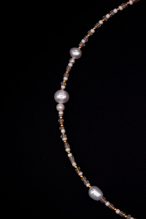 Laureline Pearl Necklace - Handmade Miyuki & Freshwater Pearls