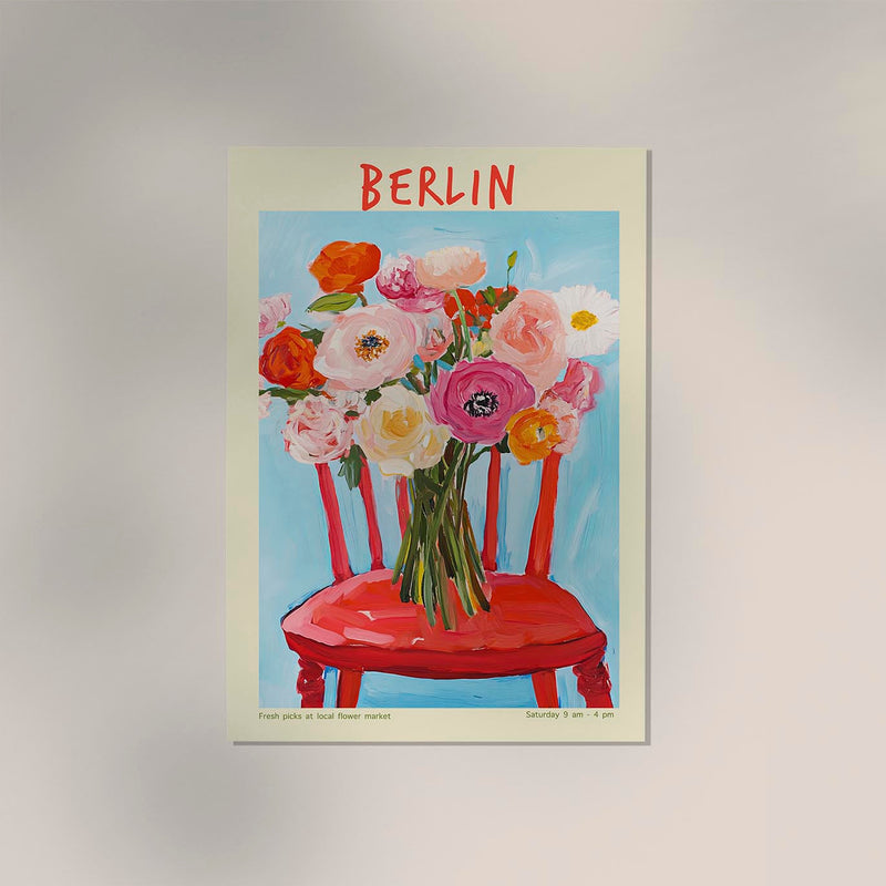 Berlin Local Flower Market Art Poster – Fine Art Paper | Canvas | UV-archivfest — Ansicht 3