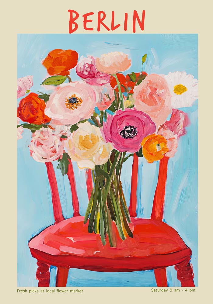Berlin Local Flower Market Art Poster – Fine Art Paper | Canvas | UV-archivfest — Ansicht 4