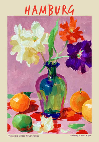 Hamburg Local Flower Market Art Poster – Fine Art Print | UV-Resistant | Canvas Edition