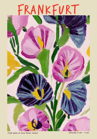 Frankfurt Local Flower Market Art Poster – Fine Art | Hochwertiges Canvas | Lebendige Blumenmotive