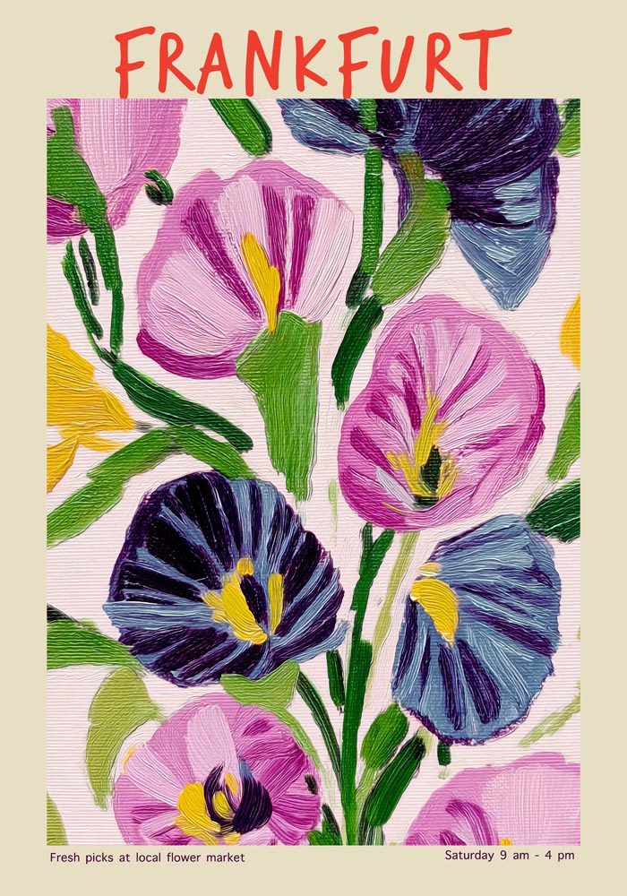 Frankfurt Local Flower Market Art Poster – Fine Art Canvas | Lebendige Blumenmotive — Ansicht 4