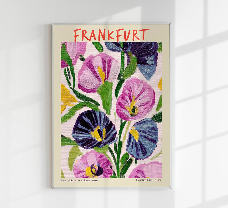 Frankfurt Local Flower Market Art Poster – Fine Art Canvas | Lebendige Blumenmotive — Patroa Studio