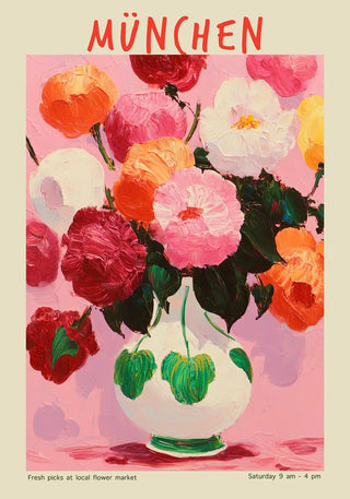 München Local Flower Market Art Poster – Historische Illustration | Botanische Kunst | Fine Art Edition