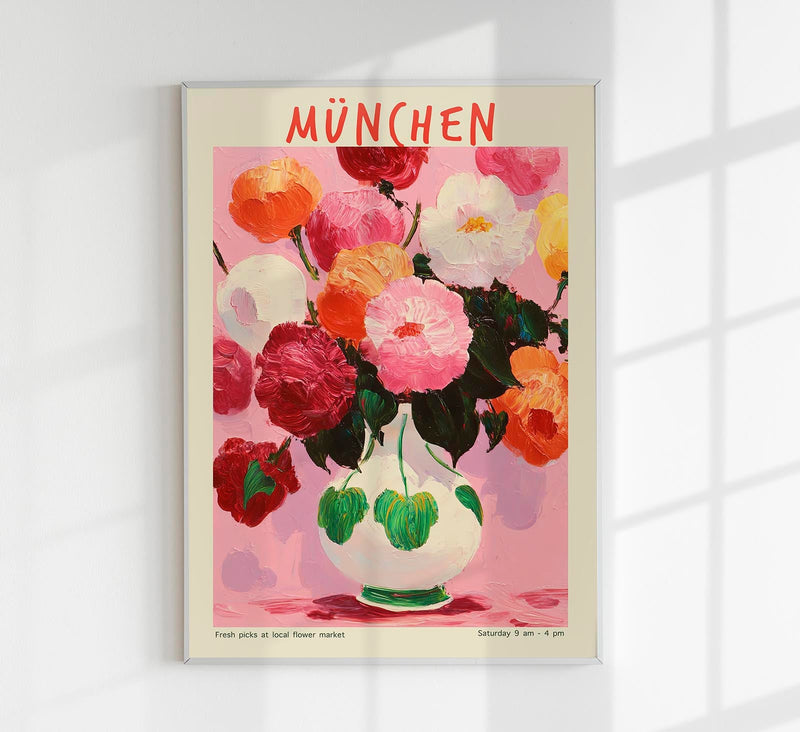 Munich Local Flower Market Art Poster – Botanical Illustration Fine Art Edition — Patroa Studio