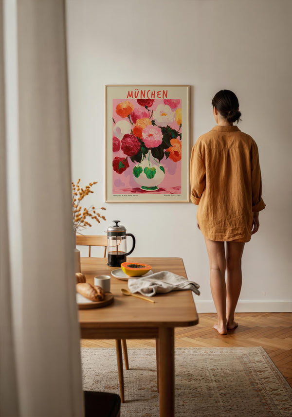 Munich Local Flower Market Art Poster – Botanical Illustration Fine Art Edition