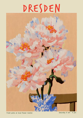 Dresden Local Flower Market – Art Poster | Fine Art Print | Urbanes Blumenszenario