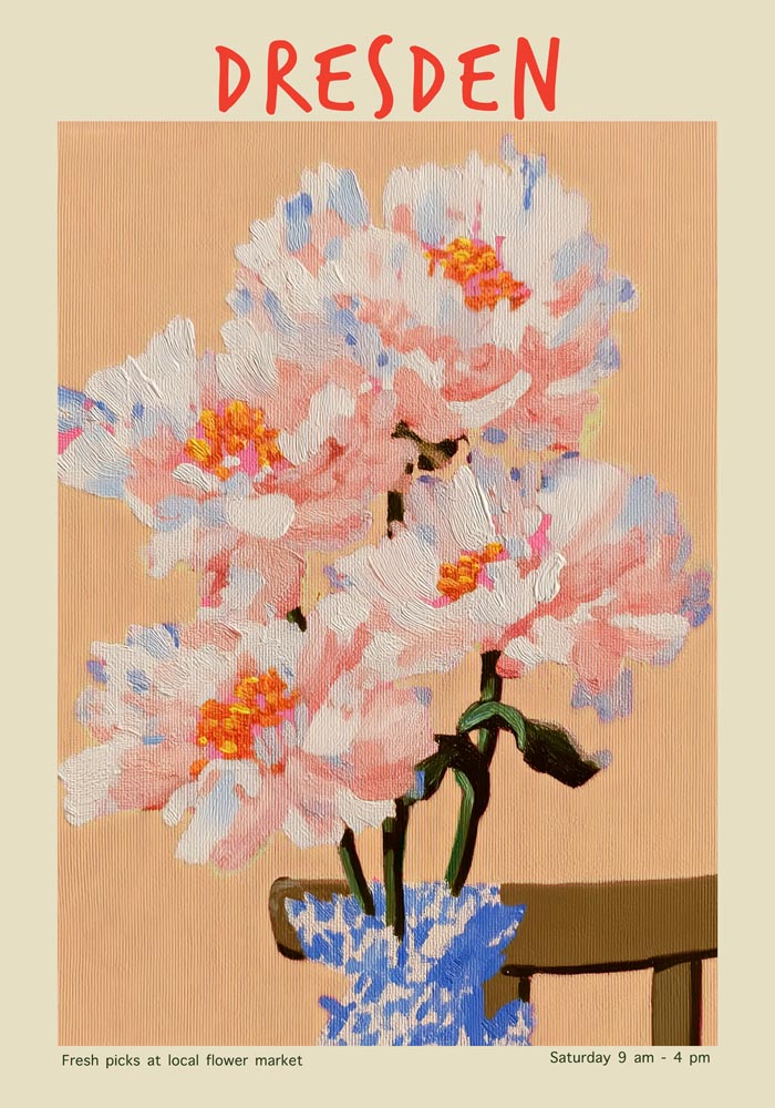 Dresden Local Flower Market – Art Poster | Fine Art Print | Urban Flower Scenario — Ansicht 4