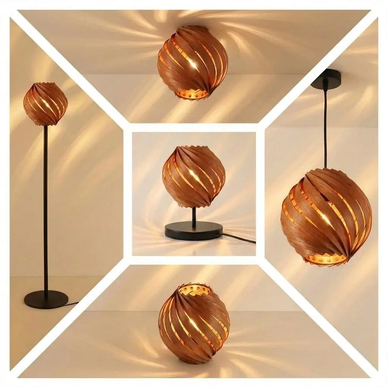 Lampshade "Gemma" Cherry Wood – Handcrafted Cologne — Gofurnit