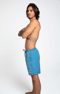 Dual Swim Shorts Polyamid Navy Light Blue – Kordelbund — Ansicht 8