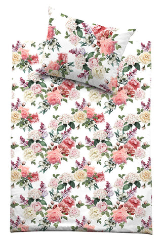 Bettwäsche-Set Lilac & Rose – 100 % mercerisierte Baumwolle | Schweizer Satin 300 TC | bügelleicht