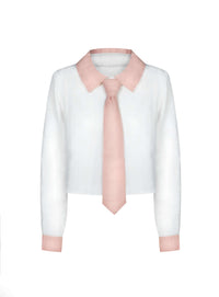 HACOY Linen Blouse – 100 % Leinen mit Ansteck-Krawatte — Ansicht 5