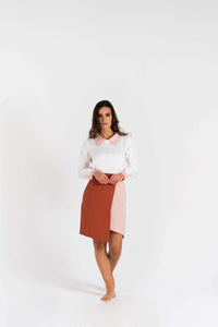 HACOY Linen Blouse – 100 % Leinen mit Ansteck-Krawatte — Ansicht 2