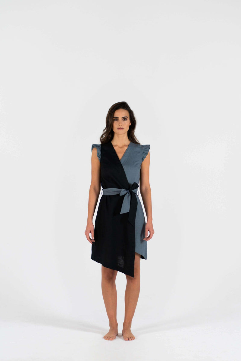 Linen Dual Dress – 100% Linen Wrap Dress | Figure-flattering — HACOY