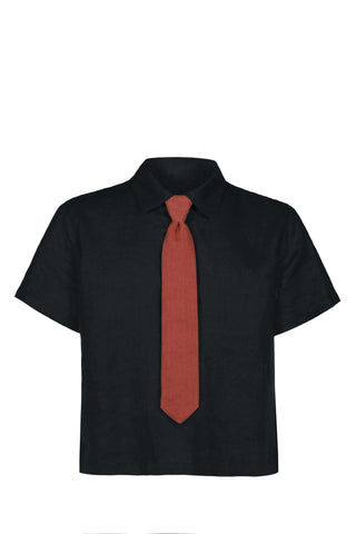 Linen Tie Shirt – 100 % Leinen | Mit Ansteck-Krawatte | Business-Ready