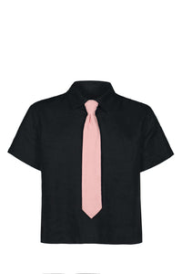 Linen Tie Shirt 100% Linen with Detachable Pin-On Tie — Ansicht 5