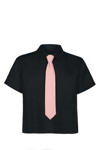 Linen Tie Shirt – 100 % Leinen | Mit Ansteck-Krawatte | Business-Ready