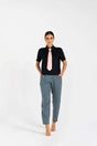 Linen Tie Shirt 100% Linen with Detachable Pin-On Tie