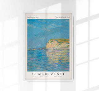 Low Tide at Pourville von Claude Monet als Fine Art Canvas Poster: Impressionistische Ebbeküste mit dynamischen Wellen und nuancierten Lichtreflexen.