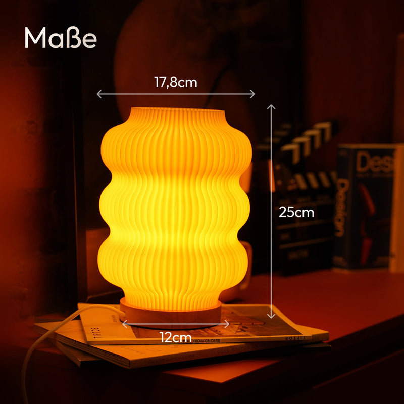 Luma 3D-Printed Lamp Recycled PLA Oak Wood Table Lamp — Ansicht 5