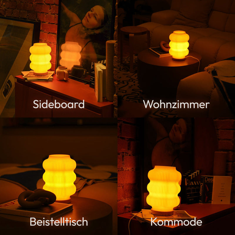 Luma 3D-Printed Lamp Recycled PLA Oak Wood Table Lamp — Ansicht 6