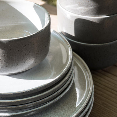 Lunch Set Ddoria – Handgefertigtes Steingut in Granit Grau