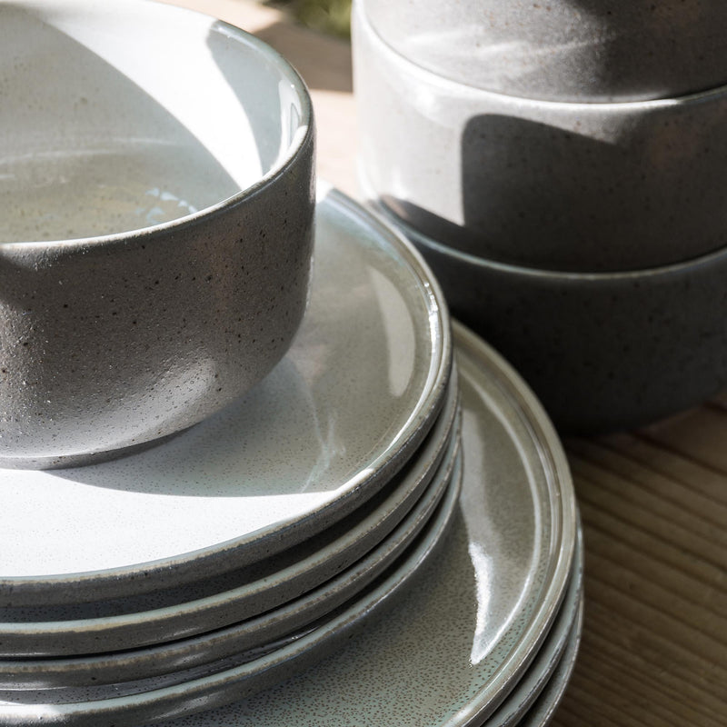 Lunch Set Ddoria – Handgefertigtes Steingut in Granit Grau — Ansicht 3