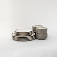 Lunch Set Ddoria – Handgefertigtes Steingut in Granit Grau — Ansicht 23