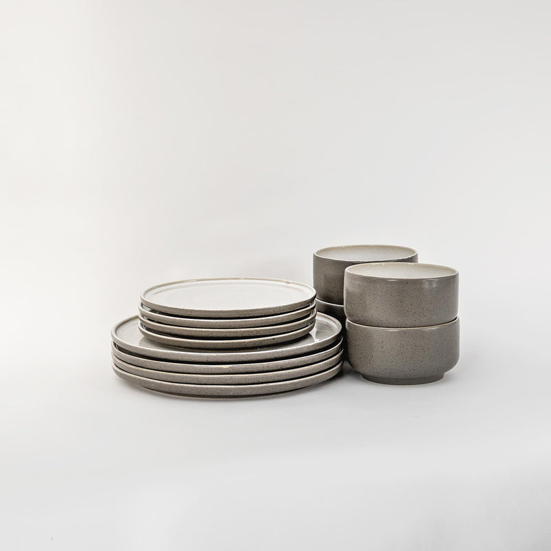 Lunch Set Ddoria – Handgefertigtes Steingut in Granit Grau — Ansicht 10